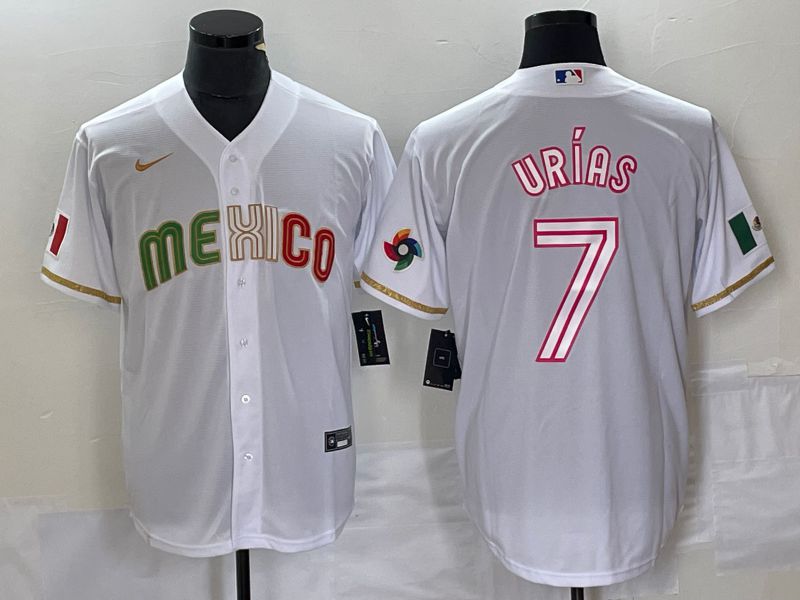Men 2023 World Cub Mexico #7 Urias White Nike MLB Jersey style 30->more jerseys->MLB Jersey